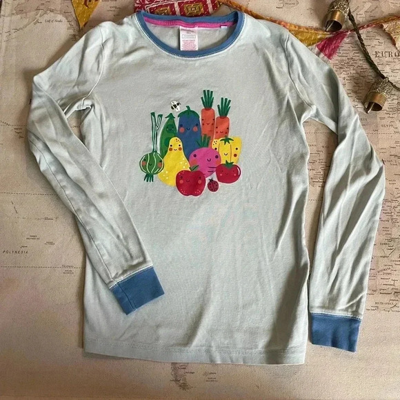 Mini Boden Fruit Print Long Sleeve/Pants Pajama Set Size 13Y Girls - Picture 2 of 7